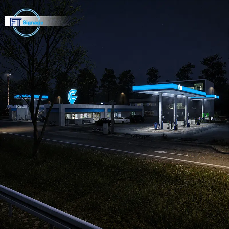 GasFuel Station Canopy Sign - 2