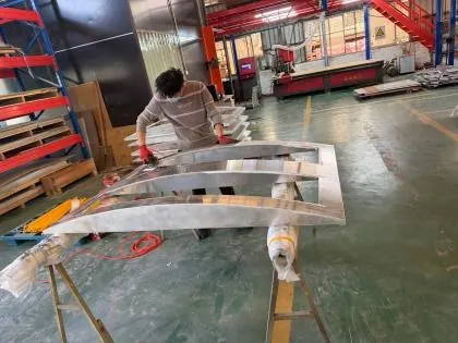 Sign components prepared and assembled in the Bendo workshop